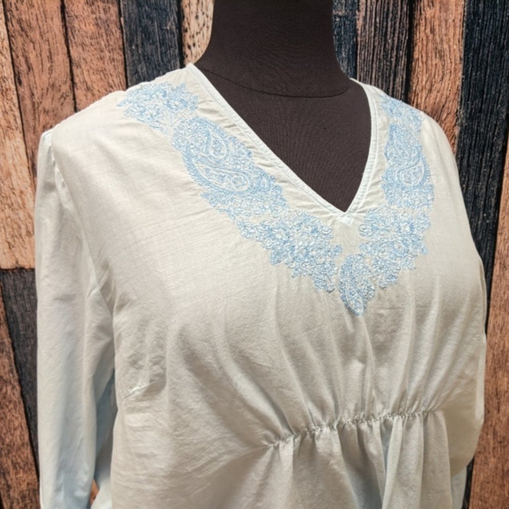Venezia Cotton Beaded and Embroidered Top